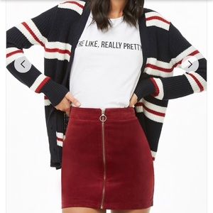 Burgundy Corduroy Skirt